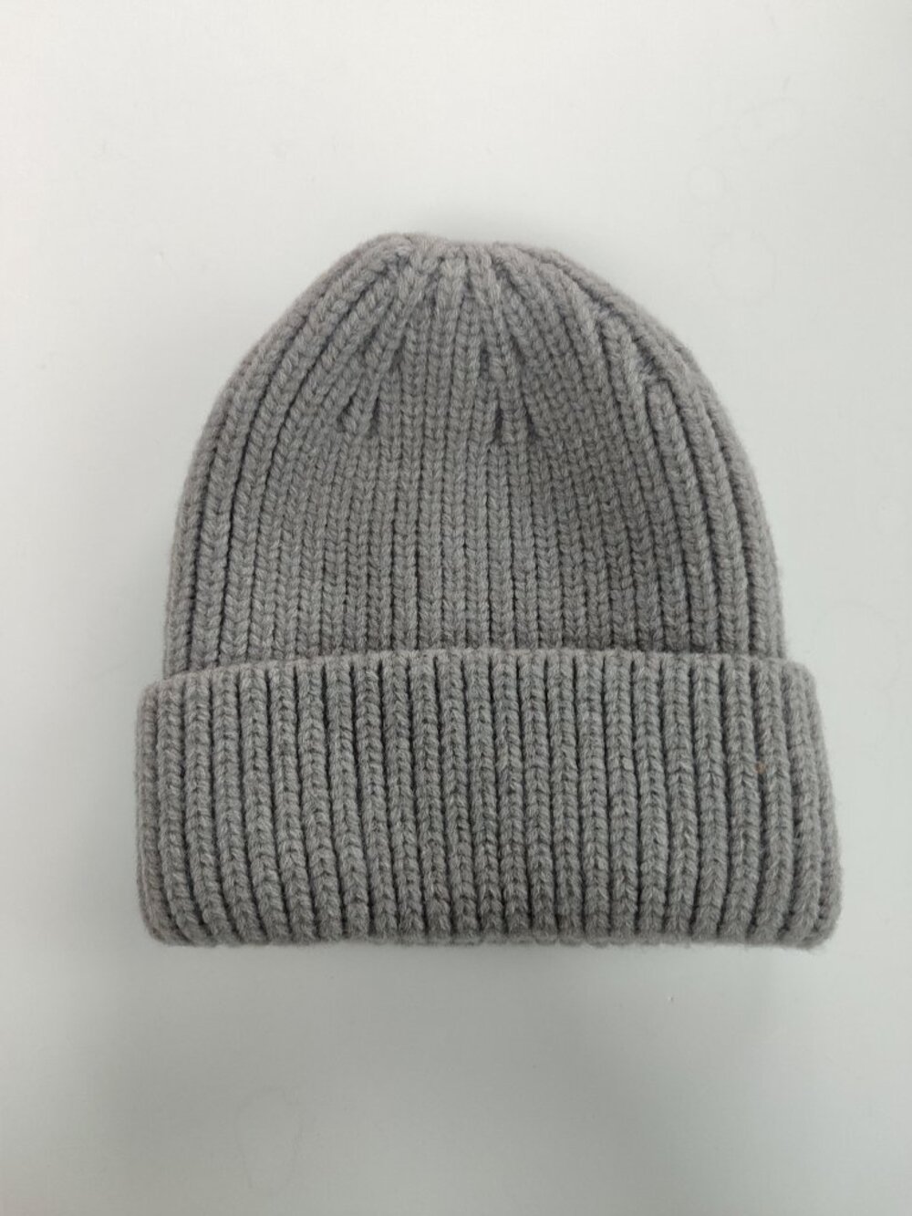 Norla Canada Grey Wool Alpaca Ribbed Cuffed Beanie Hat OS